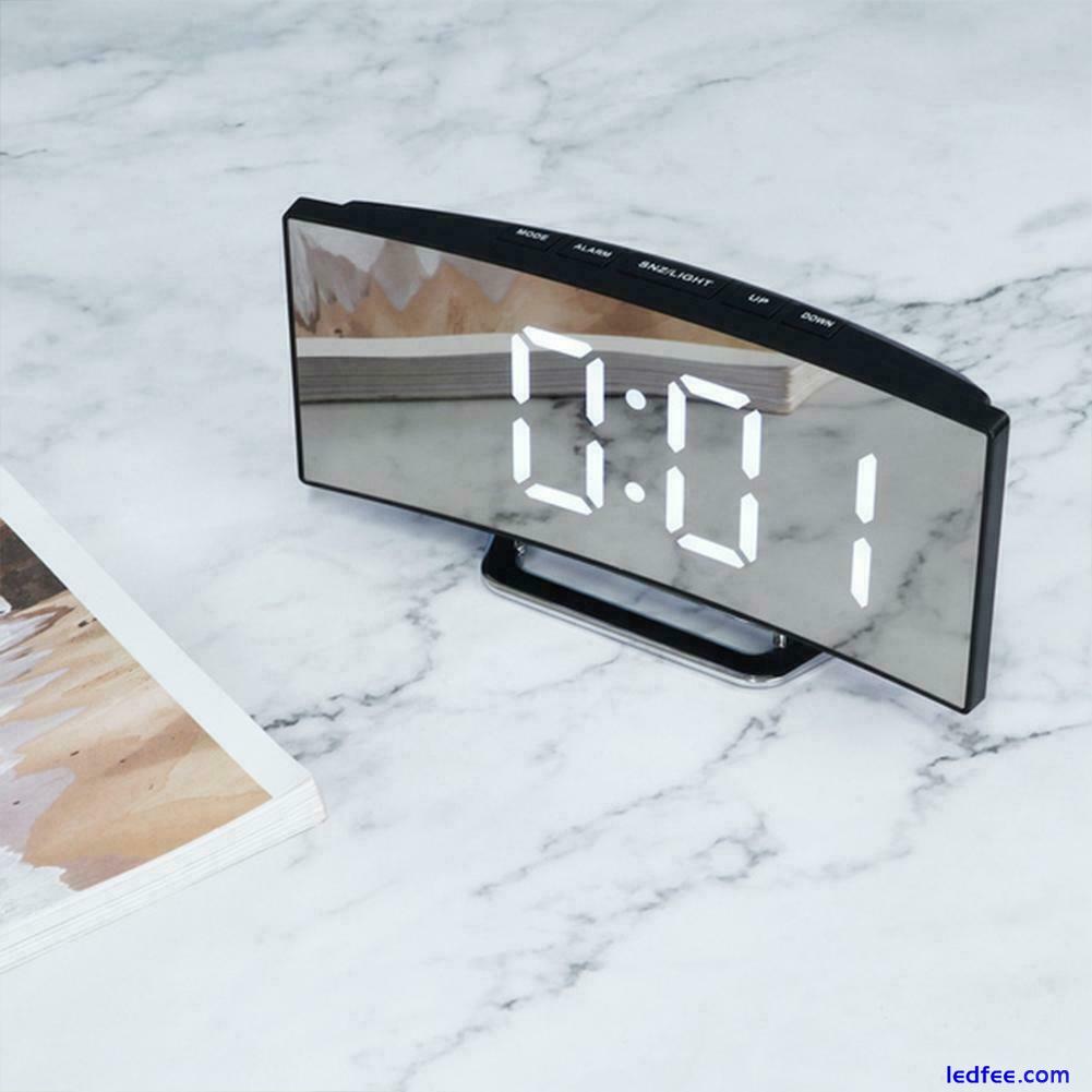 Digital Alarm Clocks Bedside Mains Powered LED Clock with Z Curved 5