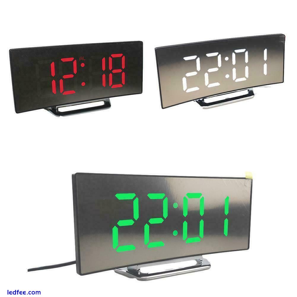 Digital Alarm Clocks Bedside Mains Powered LED Clock with Z Curved 5