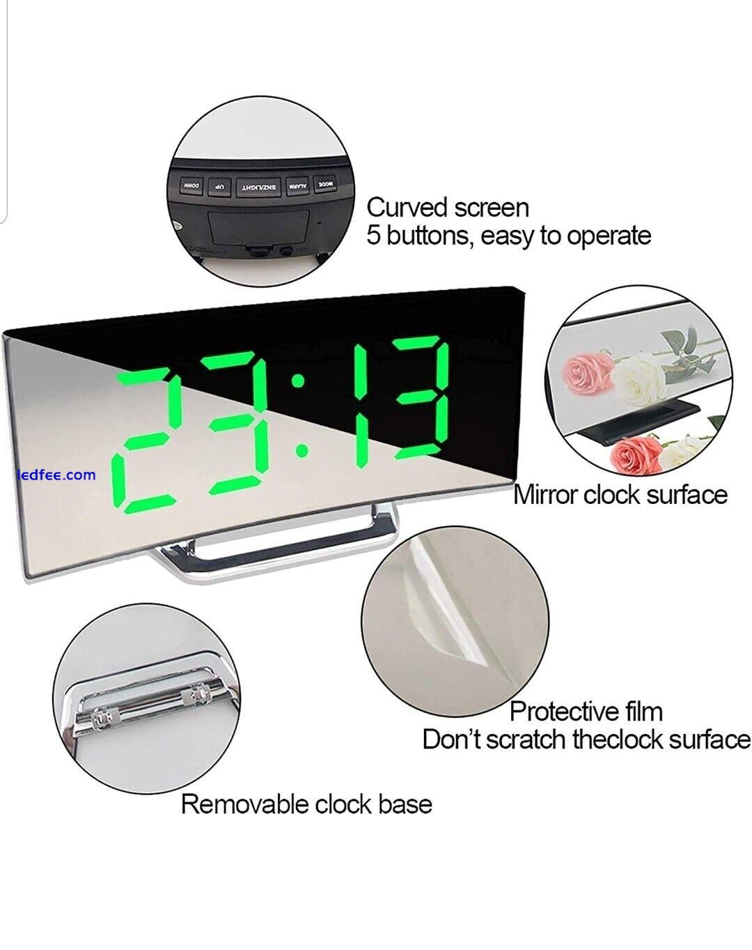 Digital Alarm Clock Bedside, Portable LED Alarm Clock with USB Port, 7