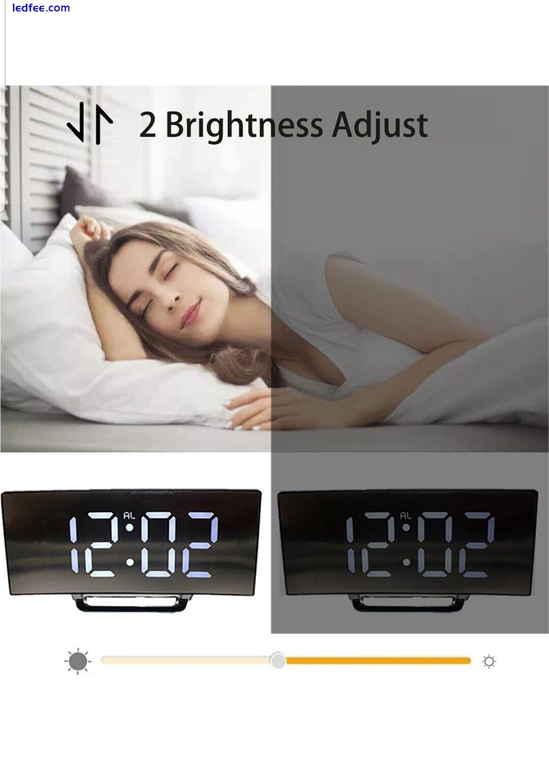 Digital Alarm Clock Bedside, Portable LED Alarm Clock with USB Port, 7