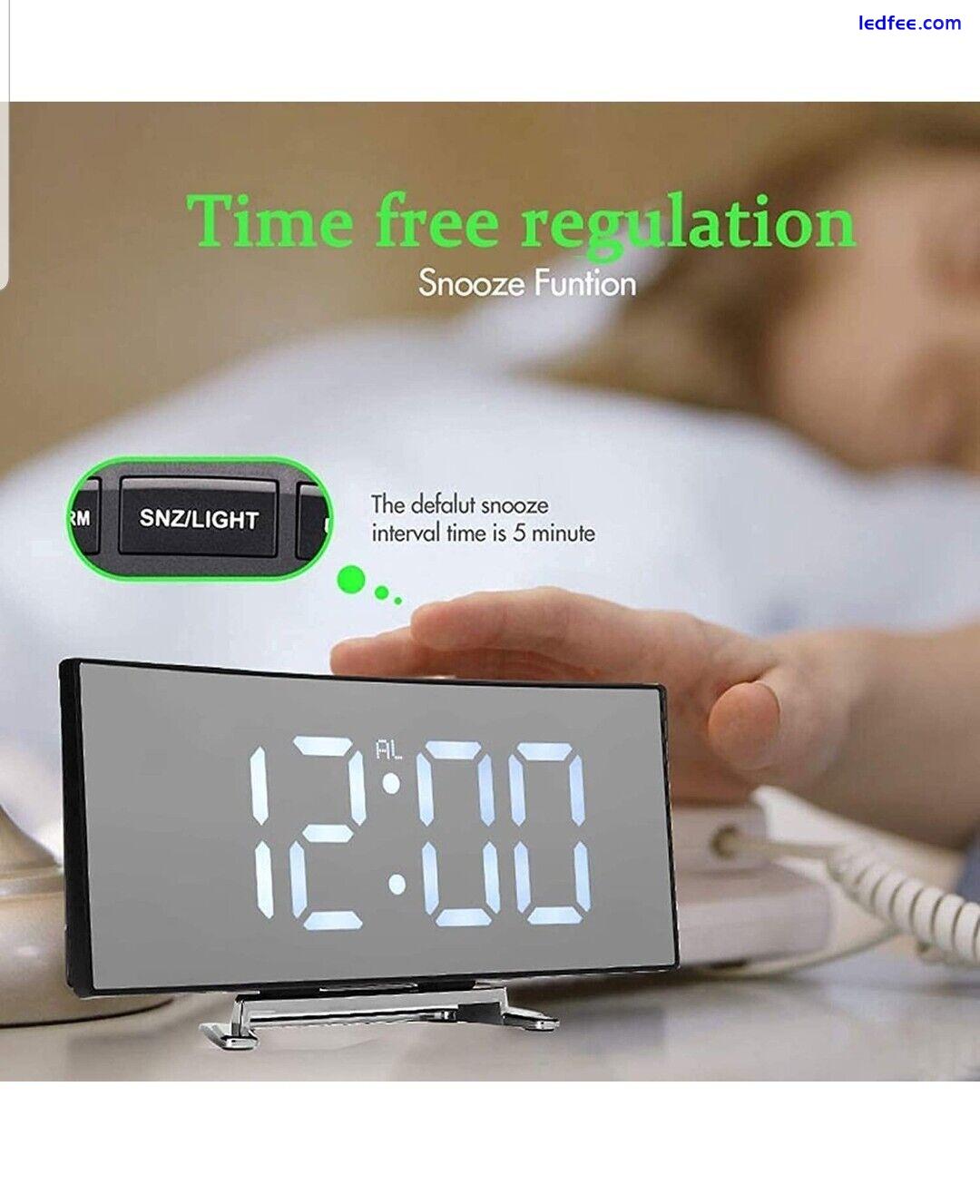 Digital Alarm Clock Bedside, Portable LED Alarm Clock with USB Port, 7