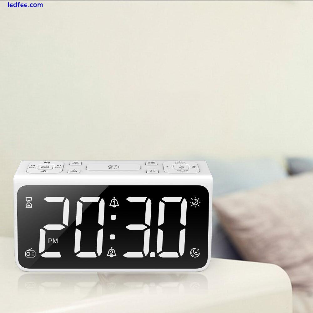 LED 6.5Inch Display Digital Alarm Clock for Bedrooms with FM Radio & Nap Timer 0 