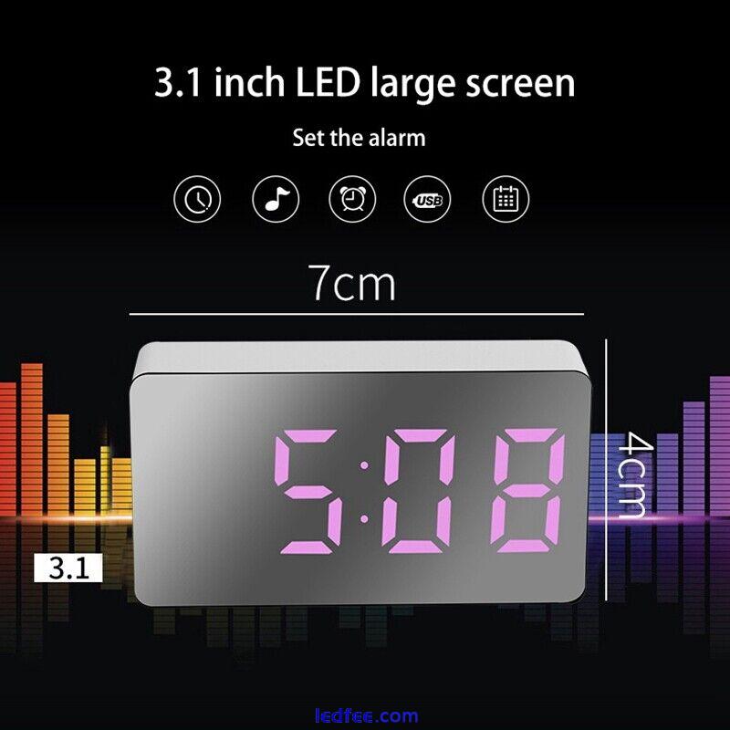  Desk Alarm Clock Digital  LED Temperature USB Bedside Table Travel Clocks4656 1 