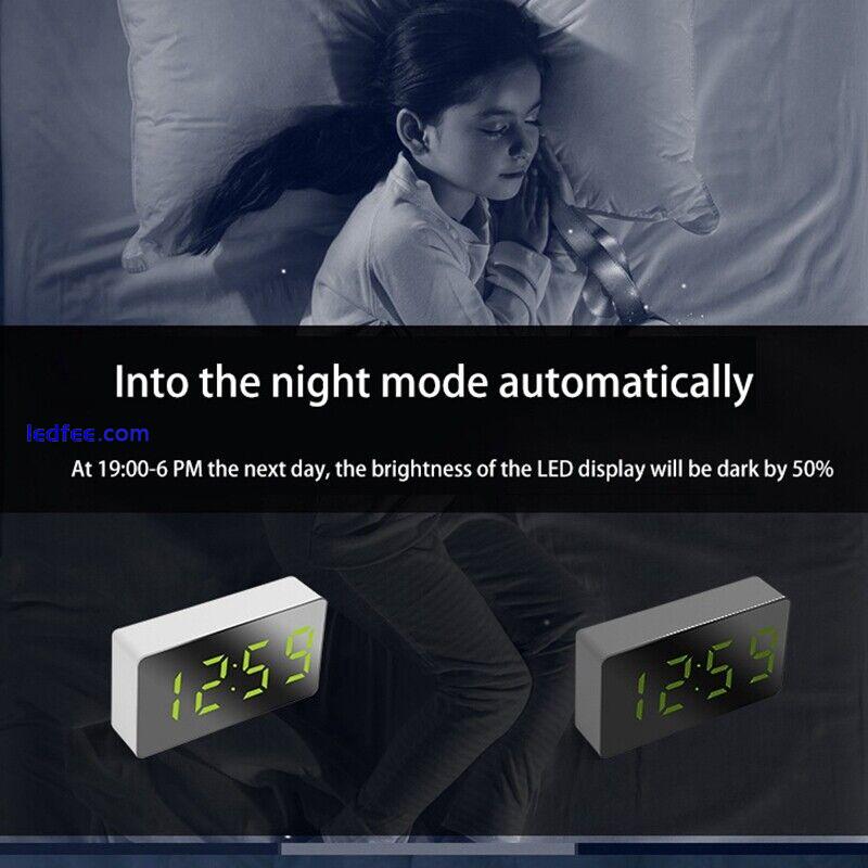  Desk Alarm Clock Digital  LED Temperature USB Bedside Table Travel Clocks4656 2 