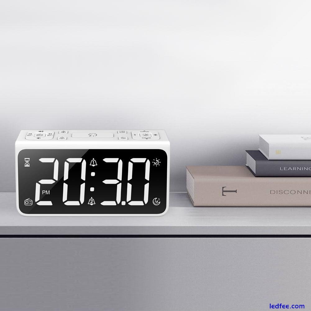 LED Display Digital Alarm Clock for Bedrooms with FM Radio & Nap Timer  6.5Inch  1 