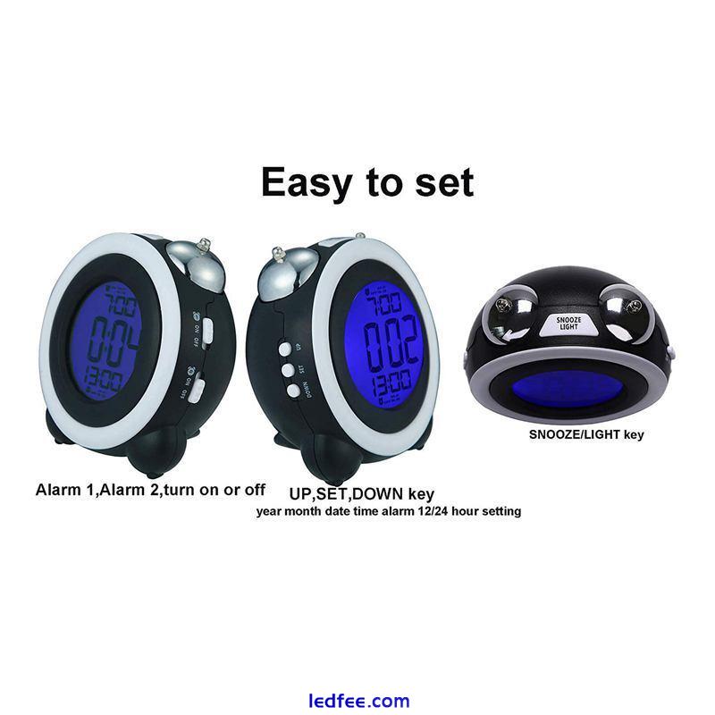 4 Inch Twin Bell Alarm Clock Loud Led Digital Alarm Clock Time Date Display2902 1 