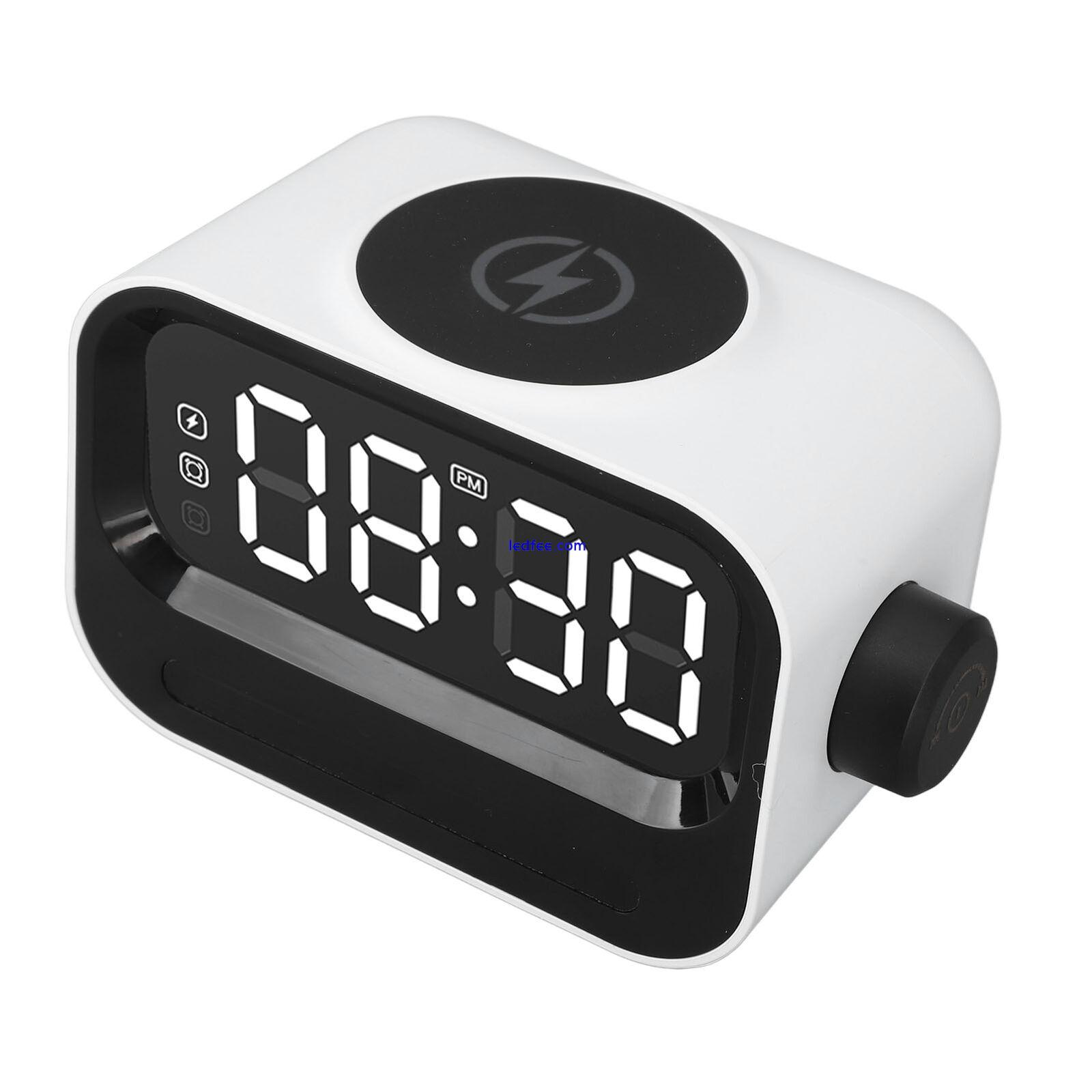 (White) 3 In 1 Alarm Clock Table Alarm Clock LED Display For Dormitory 5 