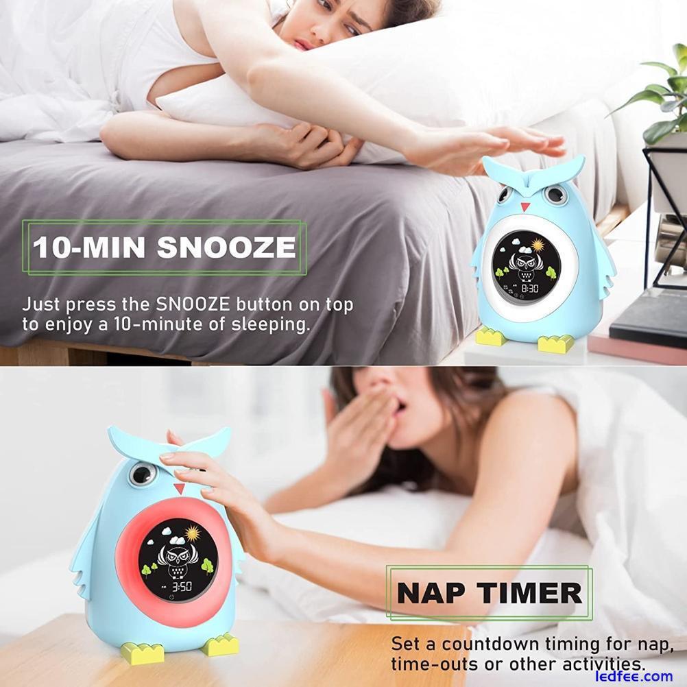 Children'S Led Colorful Light Alarm Clock Lcd Number Child Electronic Alarm 5 