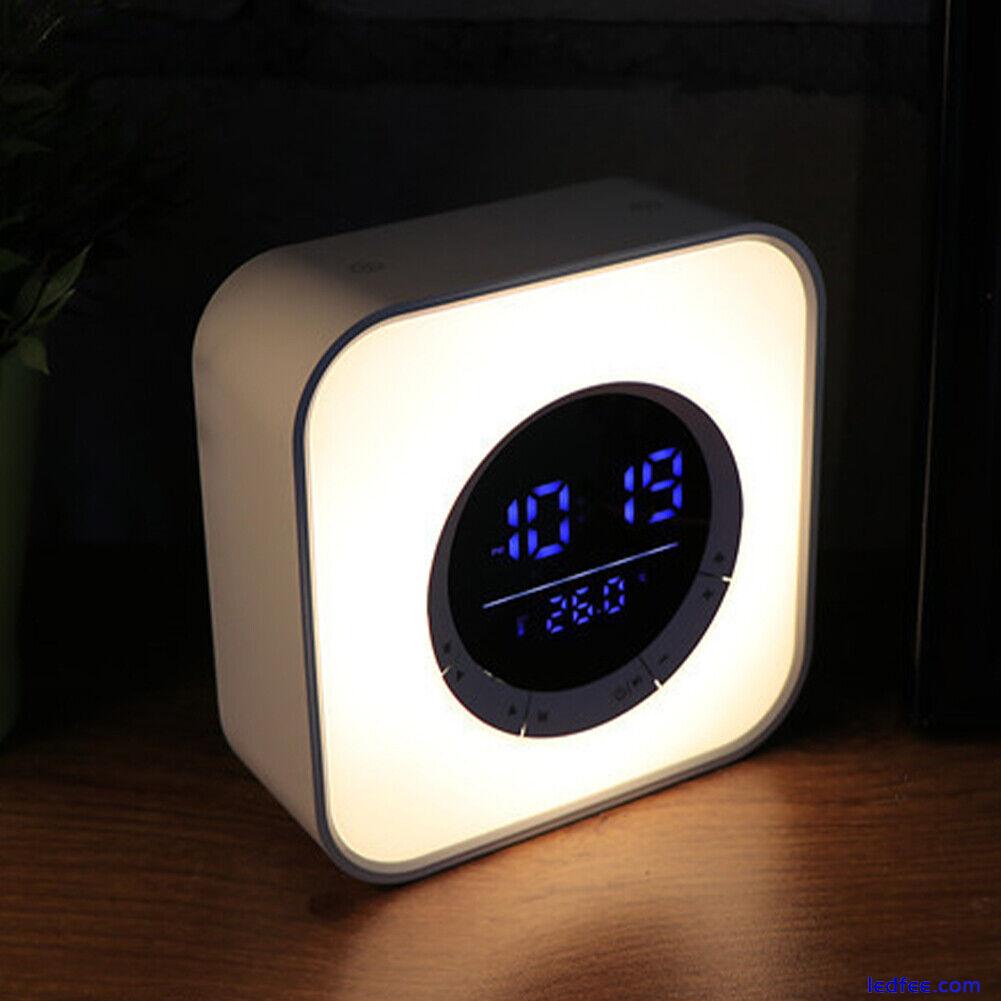 Adjustable Brightness LED Light Alarm Clock Wireless Speaker Bedroom New 0 