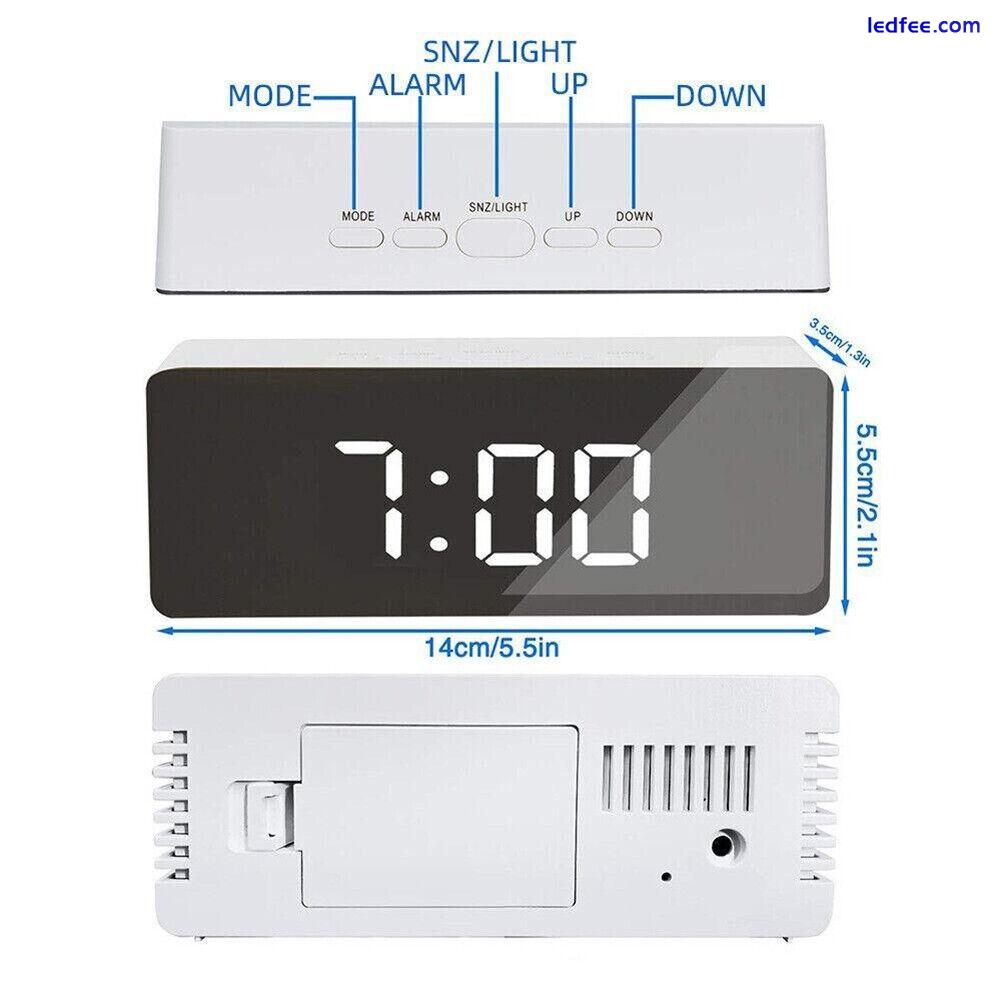 Contemporary LED Alarm Clock with USB Charging and Customizable Snooze 5 