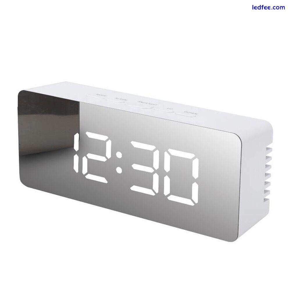Contemporary LED Alarm Clock with USB Charging and Customizable Snooze 0 
