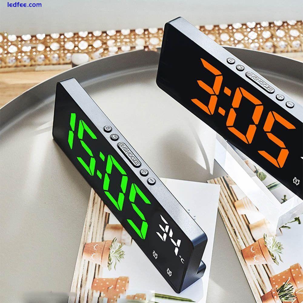 Backlight Nightlight Large Number Alarm Clock LED Digital Electronic Clock 4 