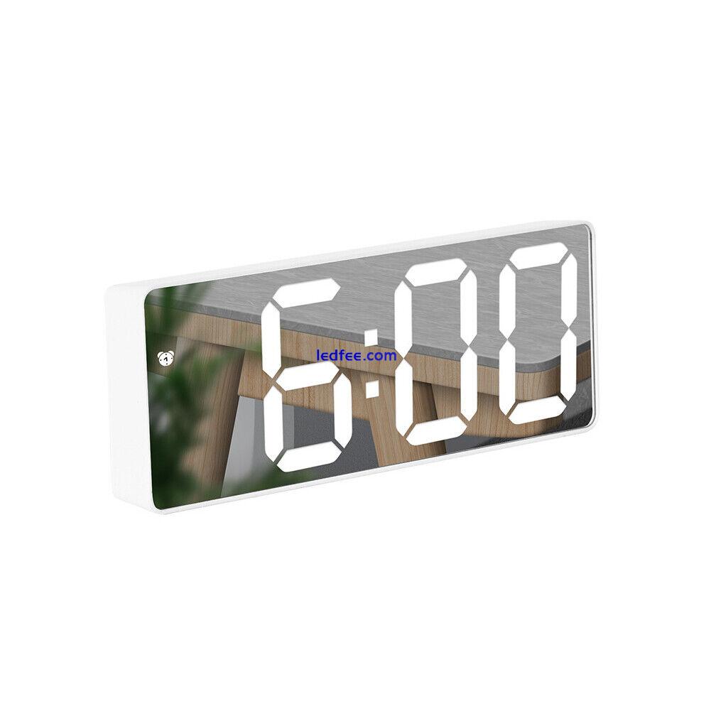 Digital Alarm Clock Sound Control ABS Electric LED Mirror Adjustable Brightness 1 