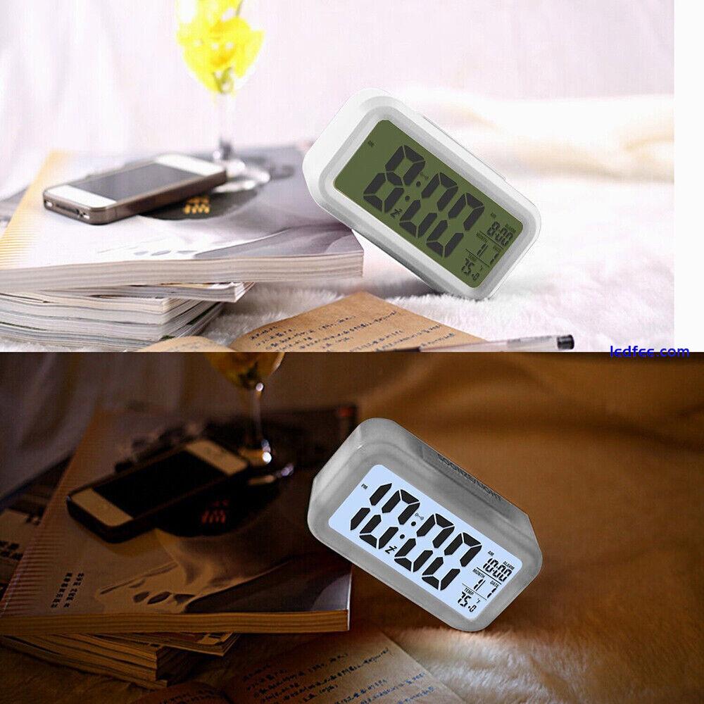 Digital LED Large Display Alarm Clock Battery Operated Mirror Face 2 