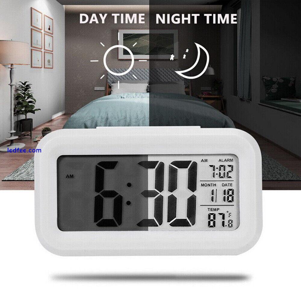 Digital LED Large Display Alarm Clock Battery Operated Mirror Face 3 