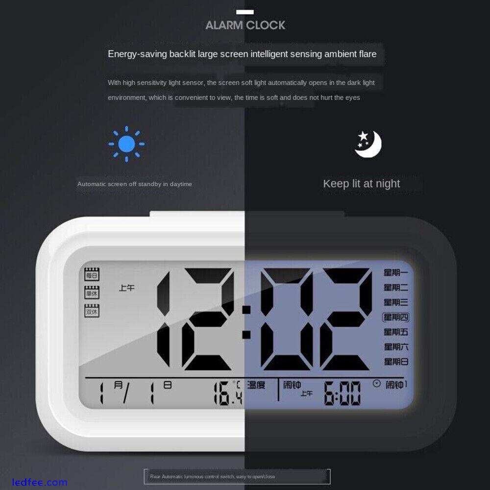 Digital LED Large Display Alarm Clock Battery Operated Mirror Face 5 