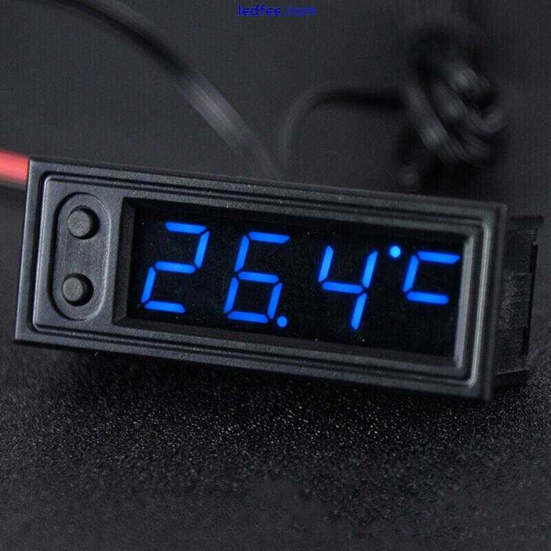 12V 3-in-1 Vehicle Car Thermometer + Voltmeter + Clock LED Digital Display 0 