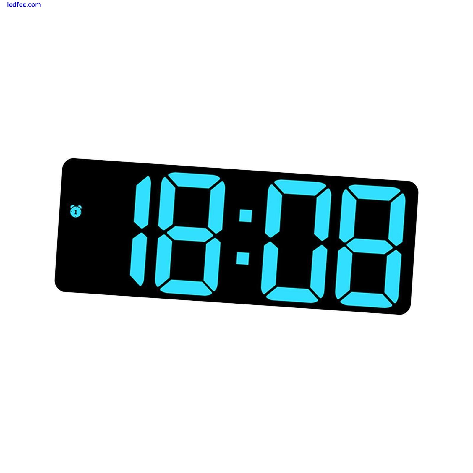 Digital Wall Clock Dimmable LED Alarm Clock with Date Temperature for Homes Blue 0 