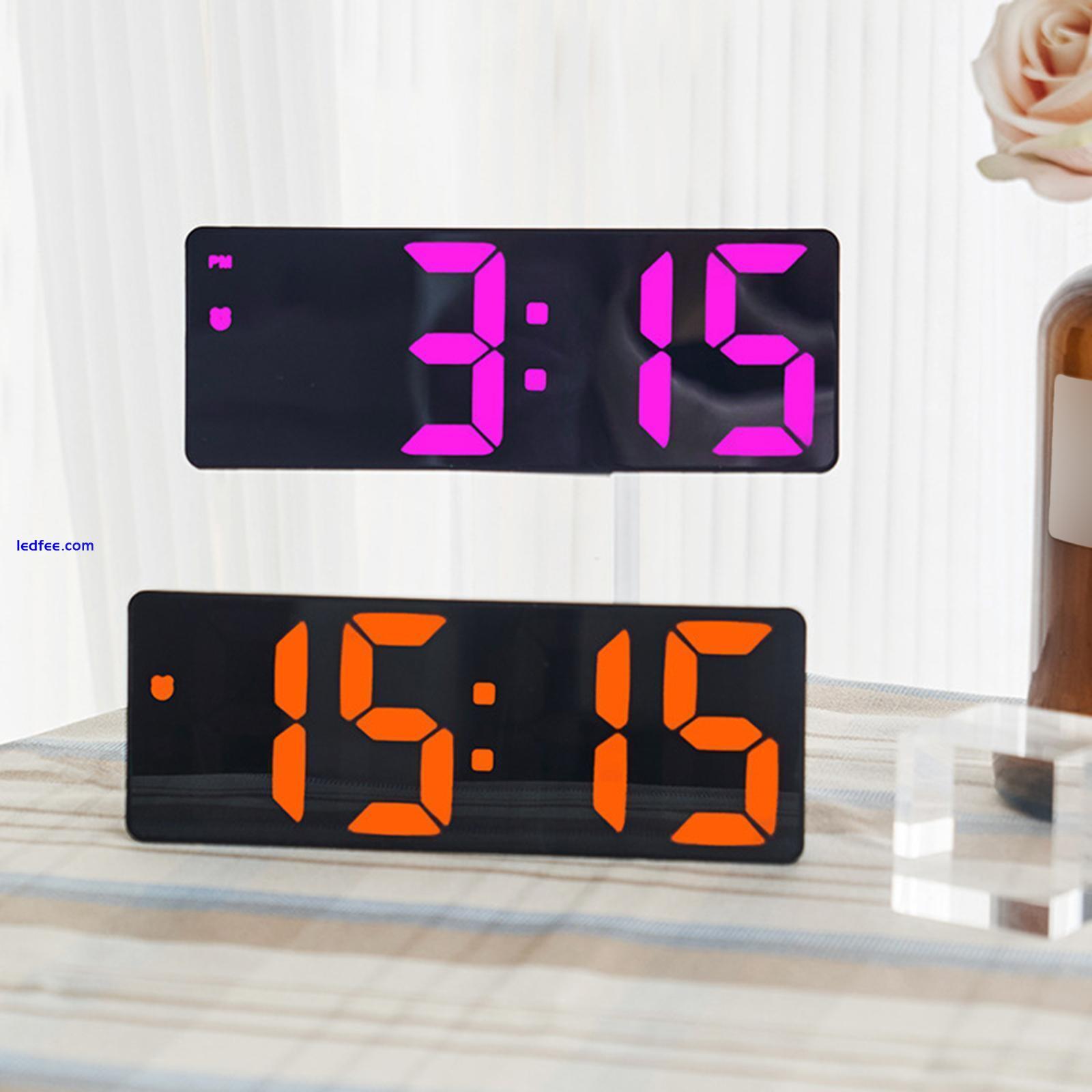 Digital Wall Clock Dimmable LED Alarm Clock with Date Temperature for Homes Blue 5 