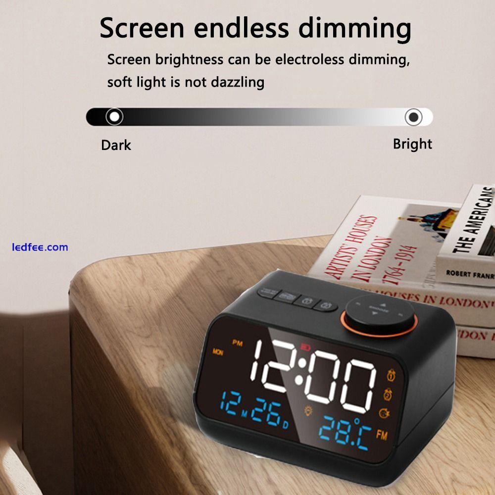 Thermometer FM Radio LED Alarm Clock Sleep Timer  for Heavy Sleepers Adults 1 