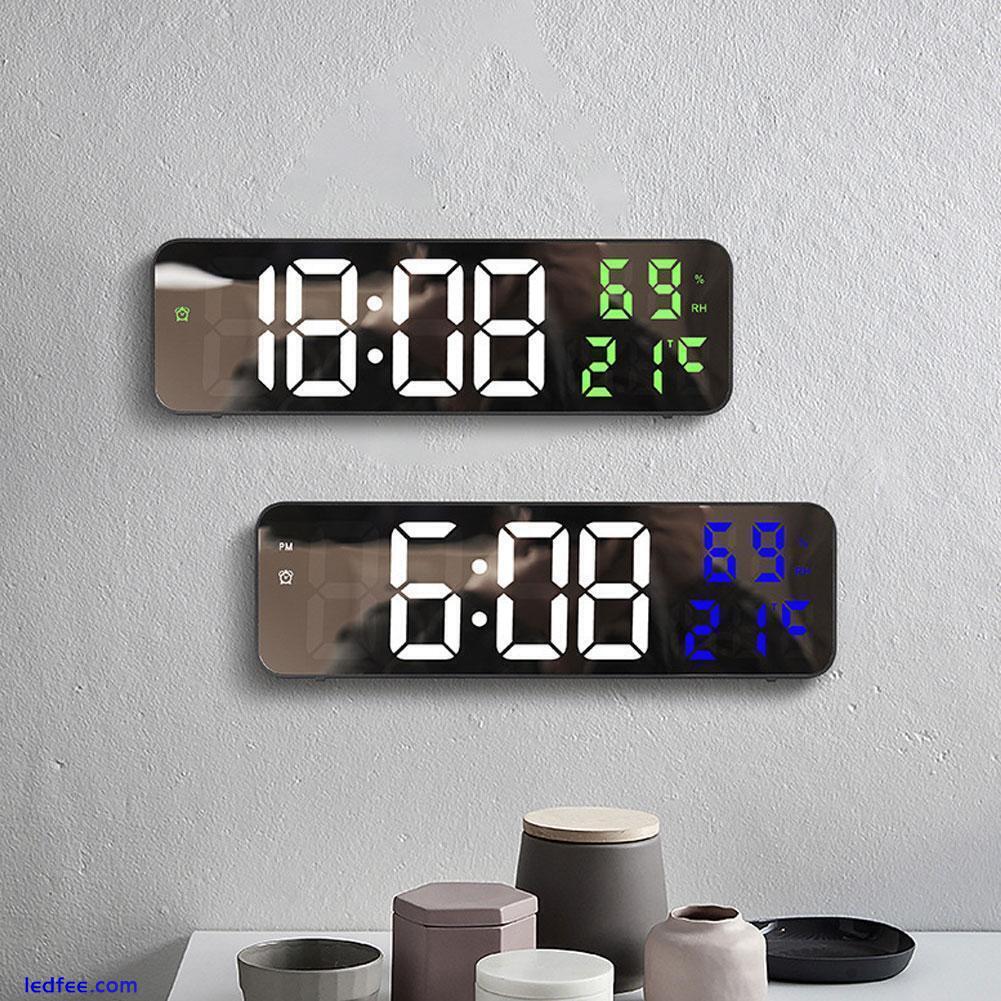 Mirror large-screen digital LED wall clock plug-in clock alarm electronic N4R9 2 