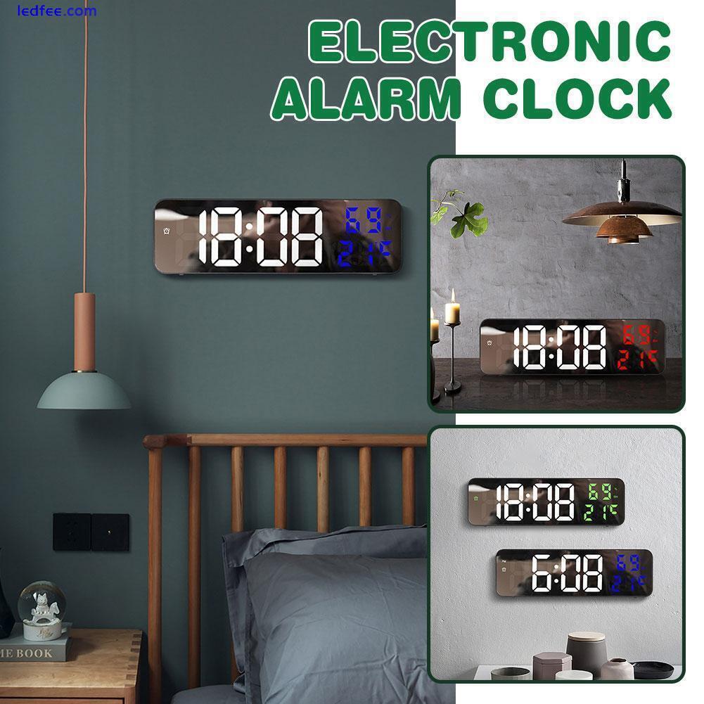 Mirror large-screen digital LED wall clock plug-in clock alarm electronic N4R9 0 