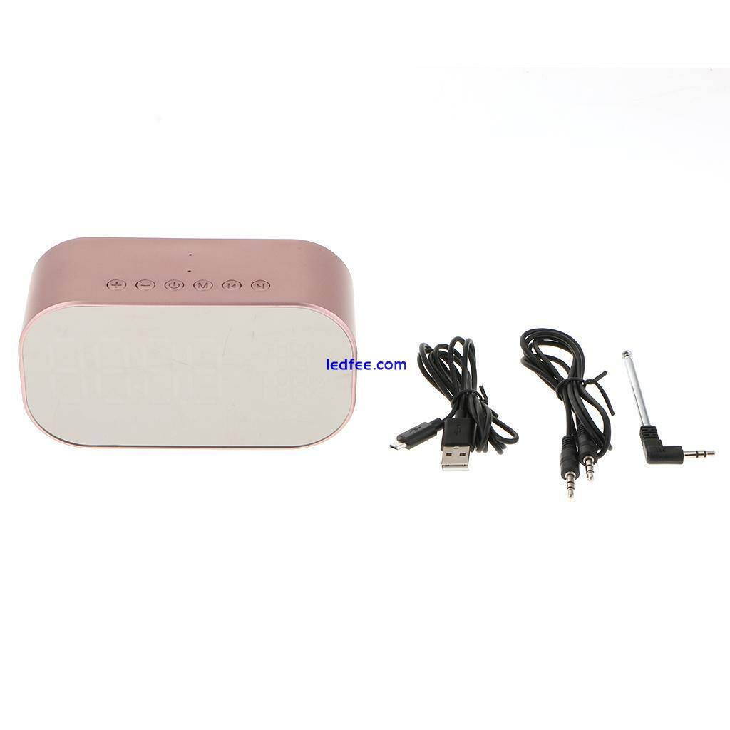 Blesiya Multifunction LED Alarm Clock Bluetooth Stereo Speaker Music Player Rose 1 