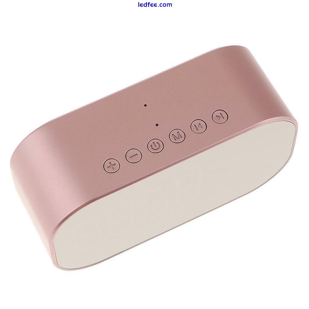 Blesiya Multifunction LED Alarm Clock Bluetooth Stereo Speaker Music Player Rose 2 