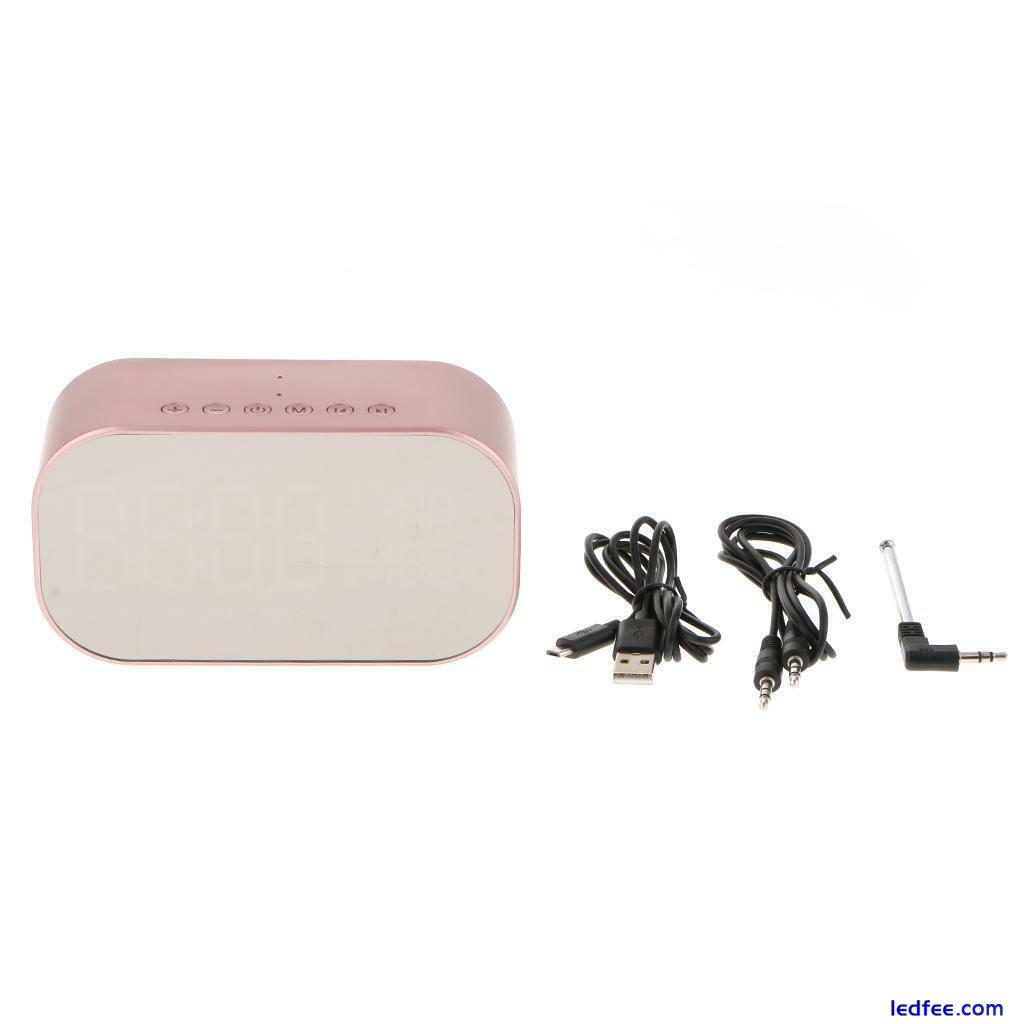 Blesiya Multifunction LED Alarm Clock Bluetooth Stereo Speaker Music Player Rose 5 