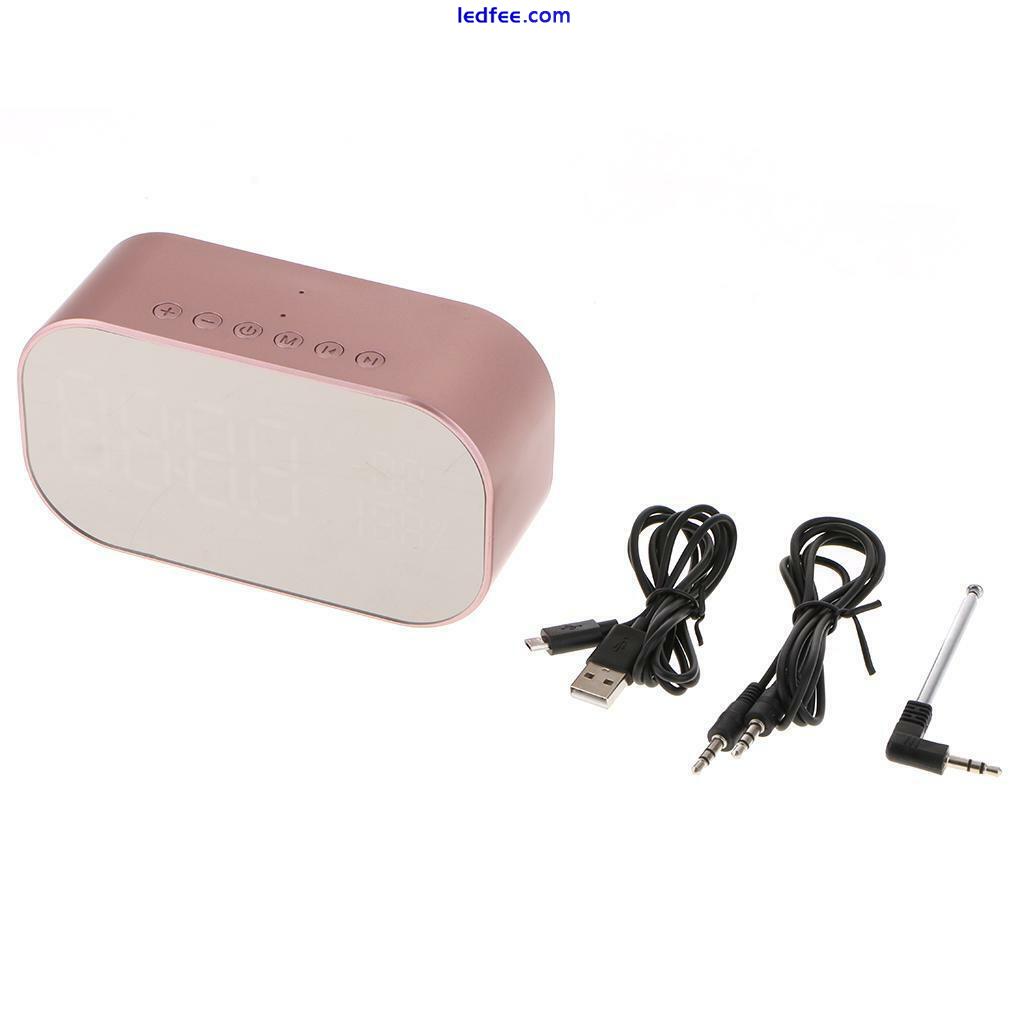 Blesiya Multifunction LED Alarm Clock Bluetooth Stereo Speaker Music Player Rose 4 