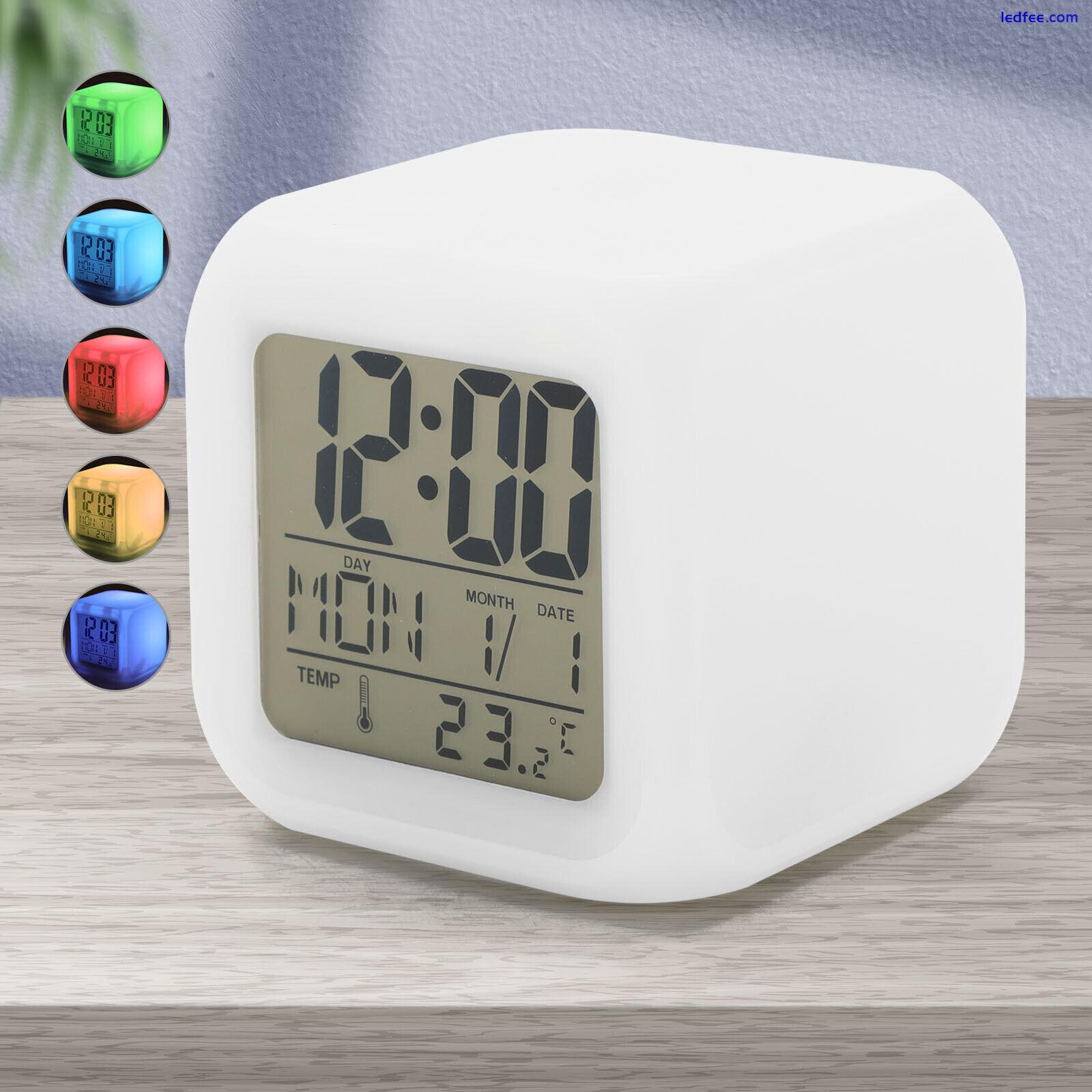 7 Colour Changing Digital Alarm Clock LED Night Light Bedside Clock Room Decor 0 