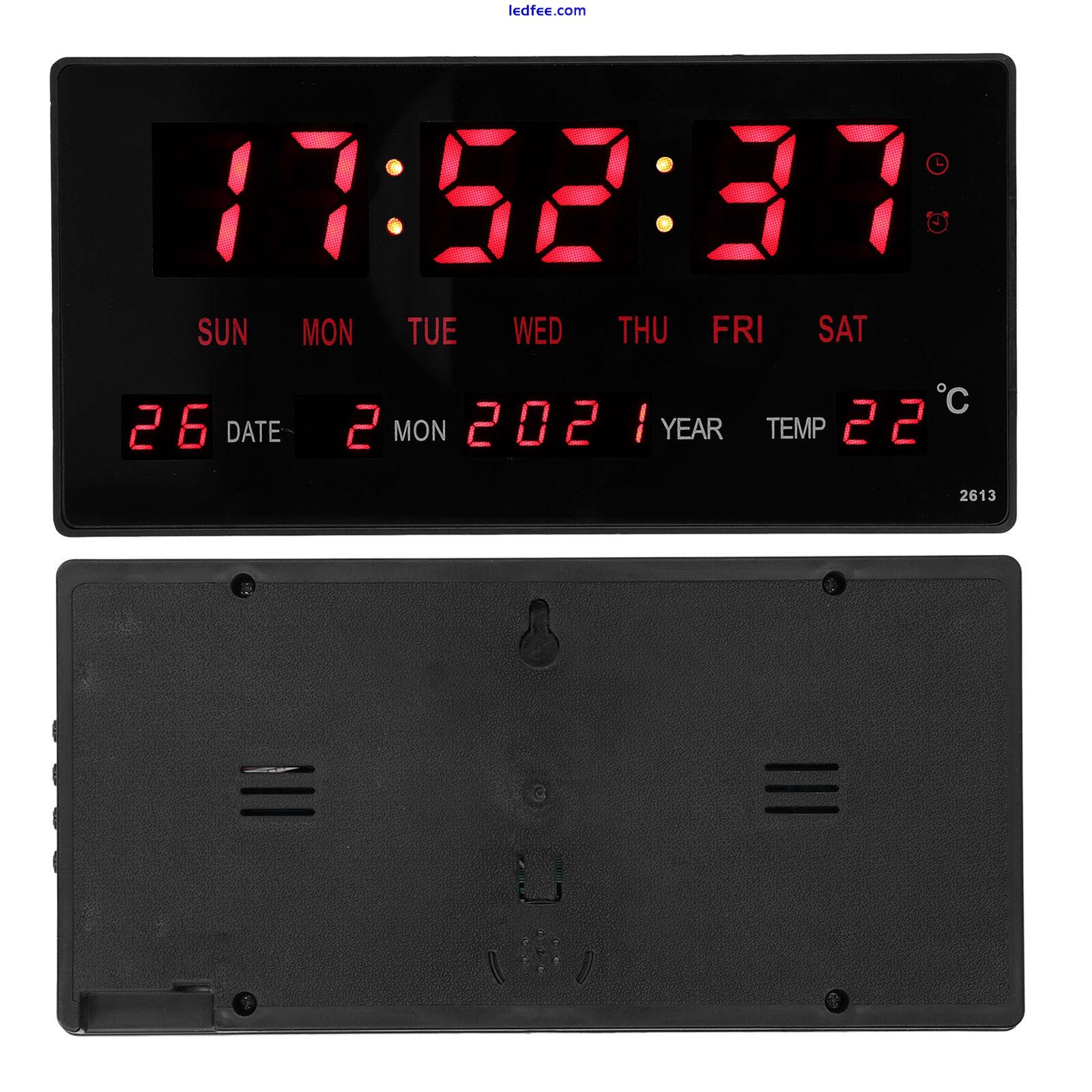 LED Digital Clock Large Display Electronic Calendar Clock With Indoor Temp RMM 5 