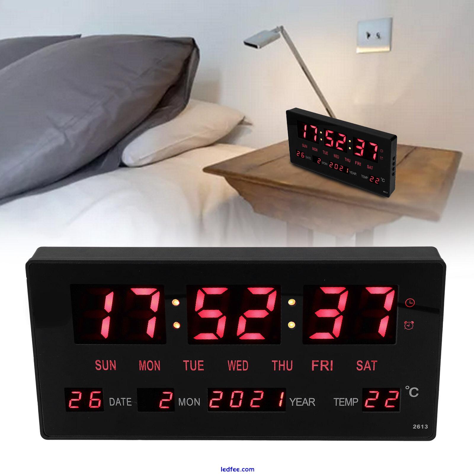 LED Digital Clock Large Display Electronic Calendar Clock With Indoor Temp RMM 3 