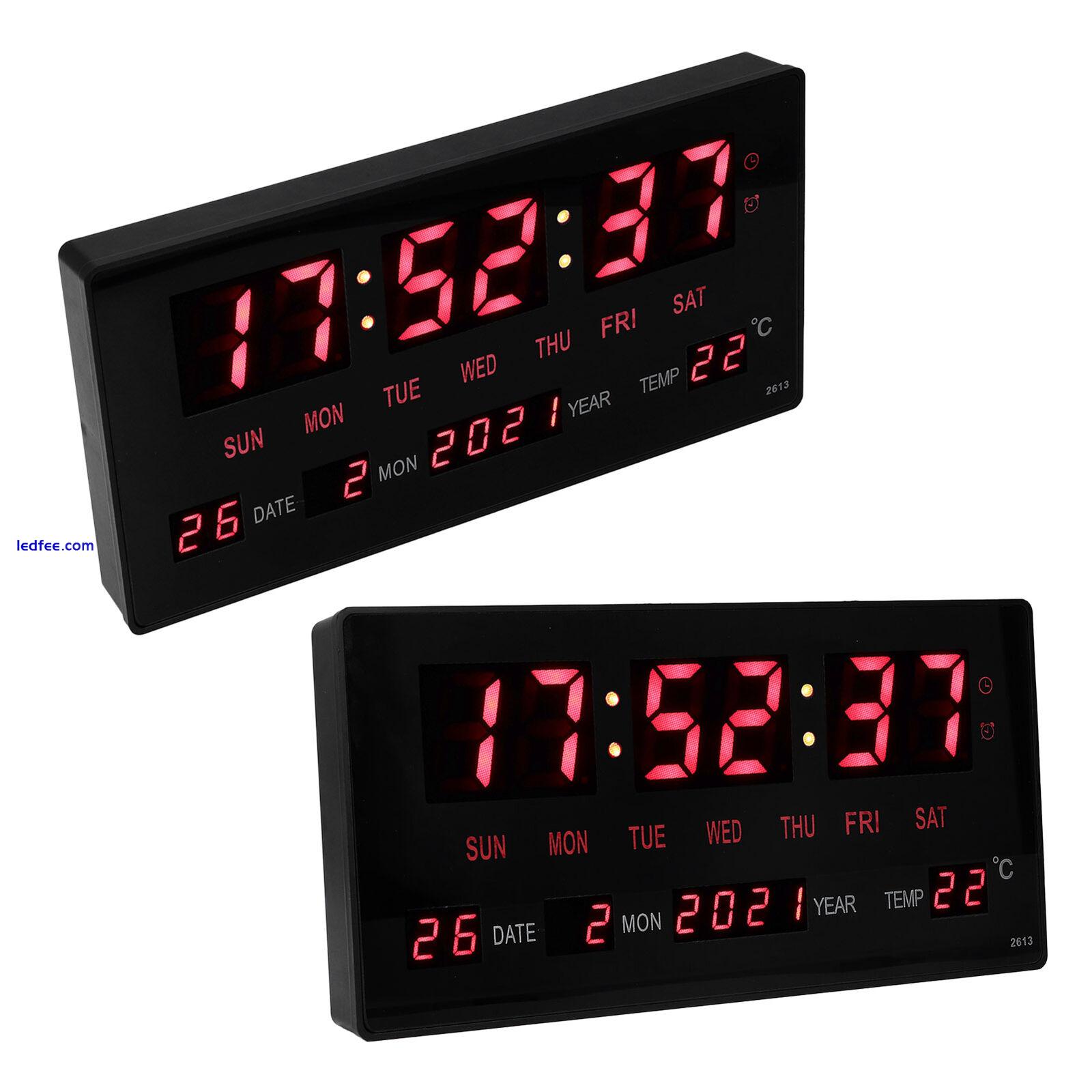 LED Digital Clock Large Display Electronic Calendar Clock With Indoor Temp RMM 1 