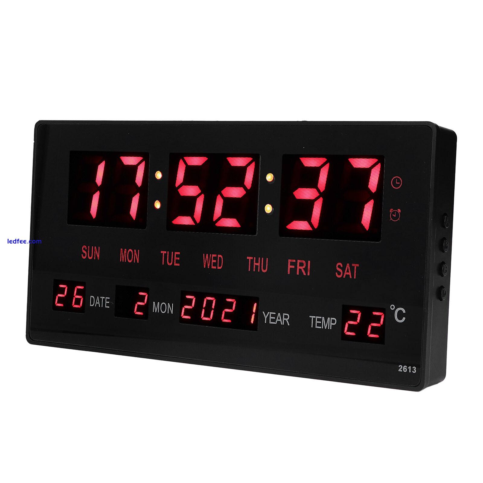 LED Digital Clock Large Display Electronic Calendar Clock With Indoor Temp RMM 2 