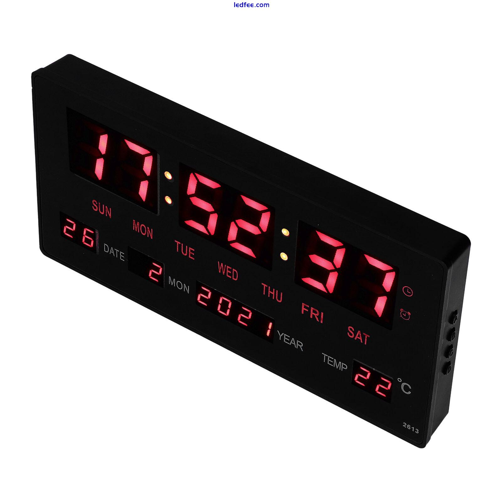 LED Digital Clock Large Display Electronic Calendar Clock With Indoor Temp RMM 4 