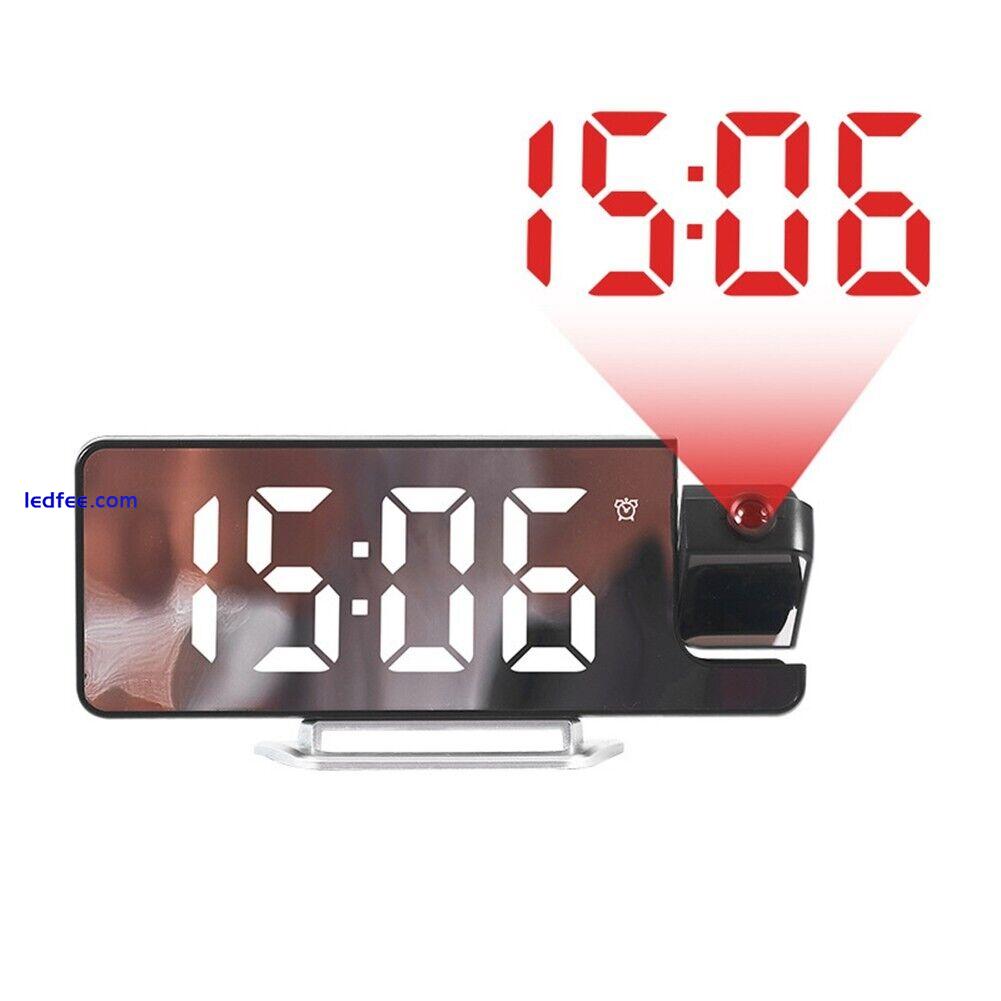 LED Projection Alarm Clock Display Temperature Sensing Electronic Clock 4 