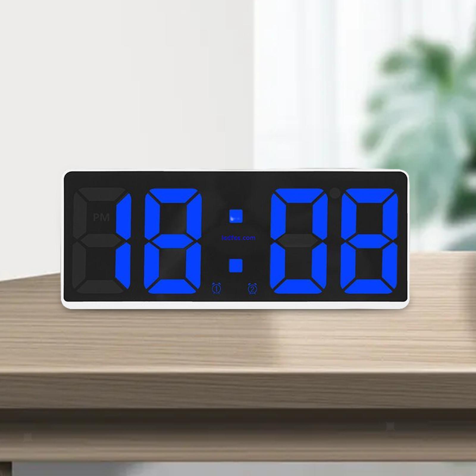 Large Number Alarm Clock Table Date LED Display for Elderly Home Living 0 