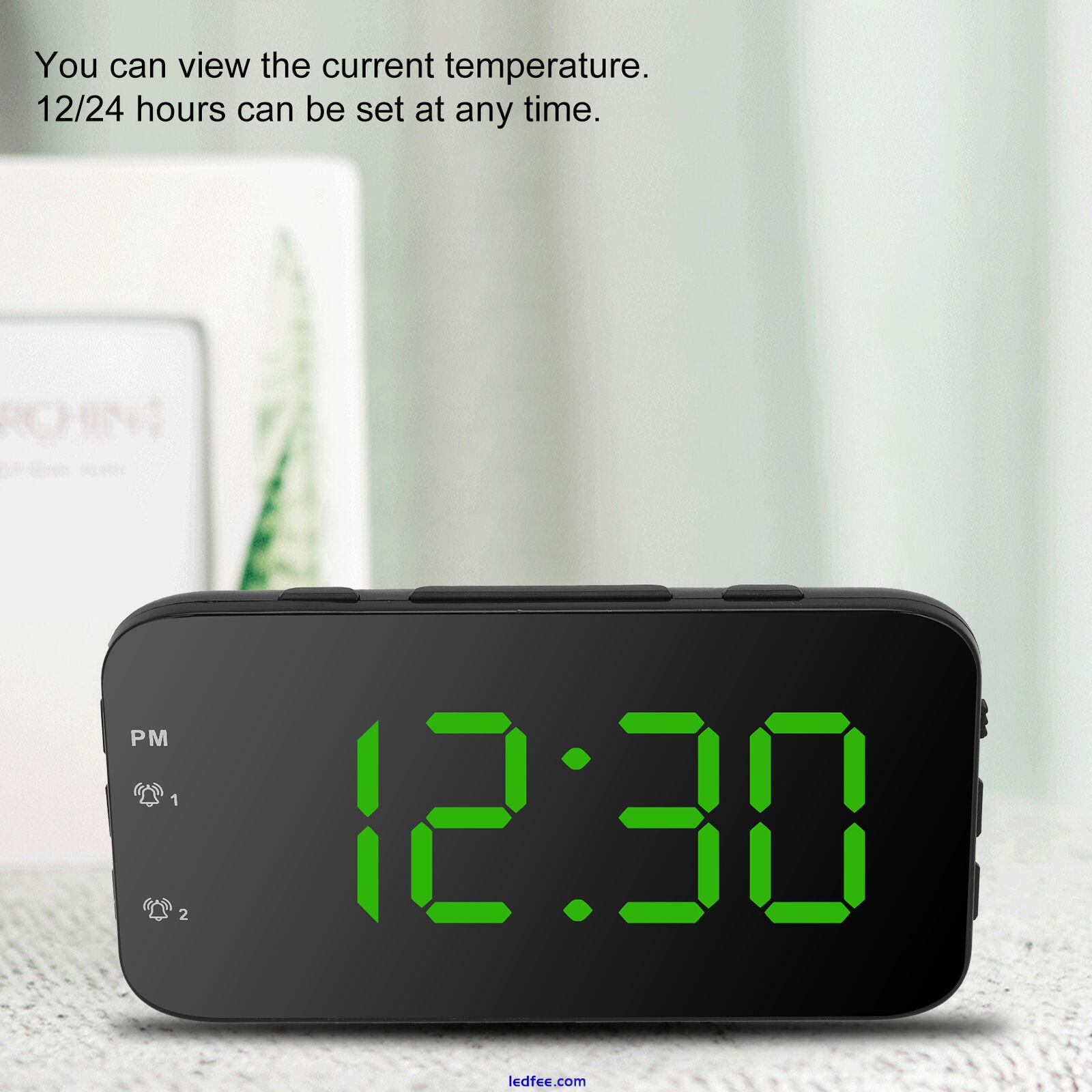 LED Digital Alarm Clock Desk Clock With Snooze Bedroom Clock Green TDW 0 