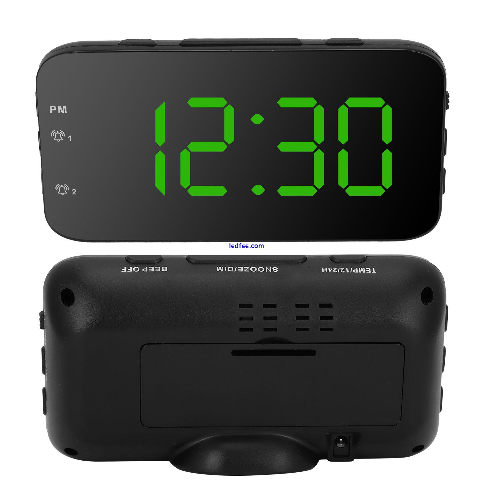 LED Digital Alarm Clock Desk Clock With Snooze Bedroom Clock Green TDW 2 