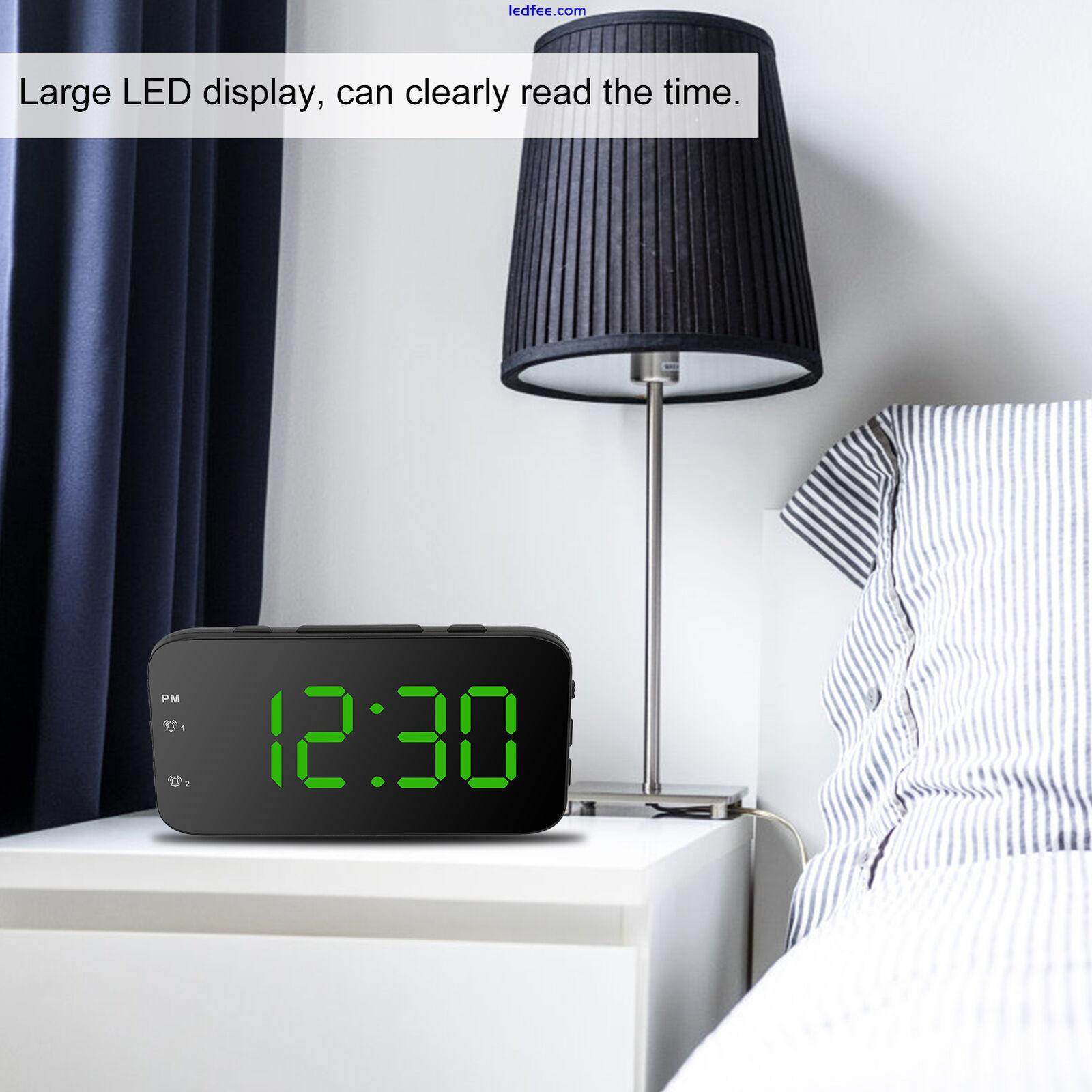 LED Digital Alarm Clock Desk Clock With Snooze Bedroom Clock Green TDW 4 