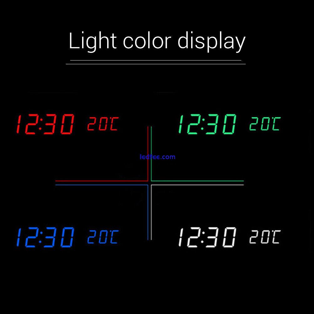 Digital Clock Wooden Electronic LED Time Display Temperature And Humidity De NDE 5 