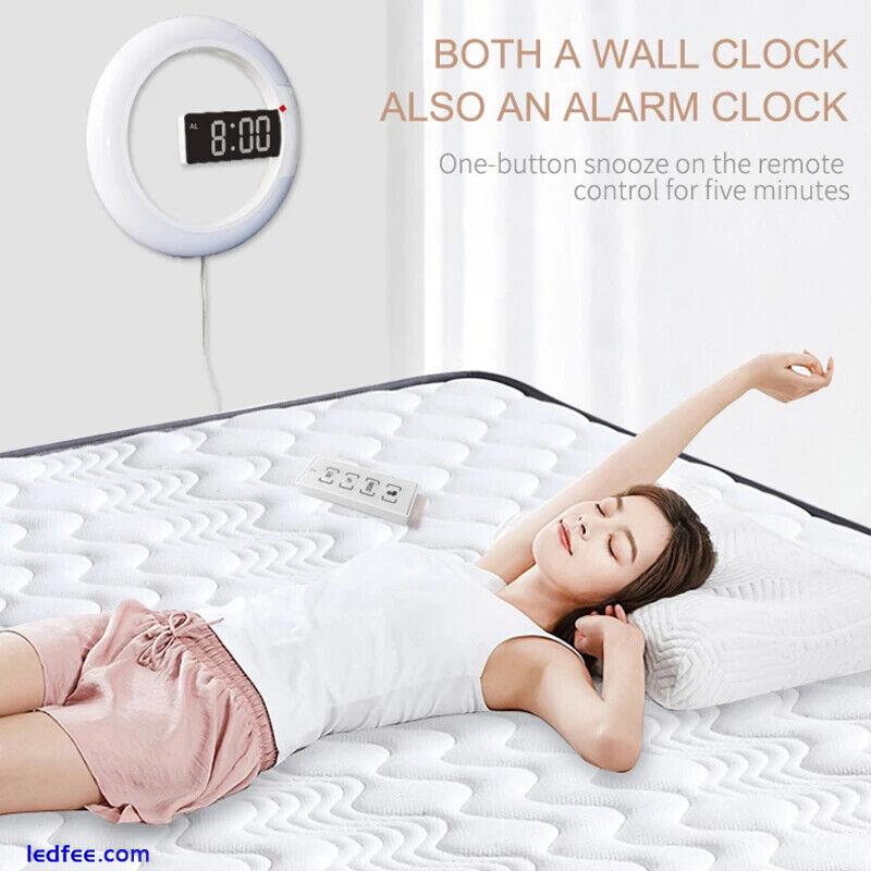 LED Wall Alarm Clock,Remote Control Digital Clock Alarm/Temperature Ring  1 