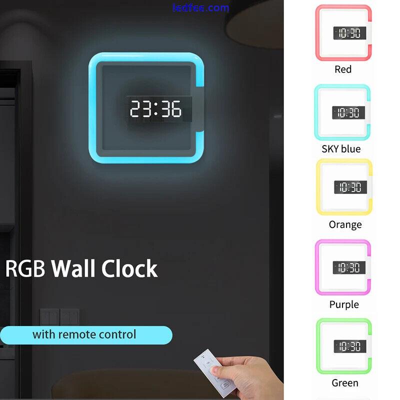 LED Wall Alarm Clock,Remote Control Digital Clock Alarm/Temperature Ring  0 