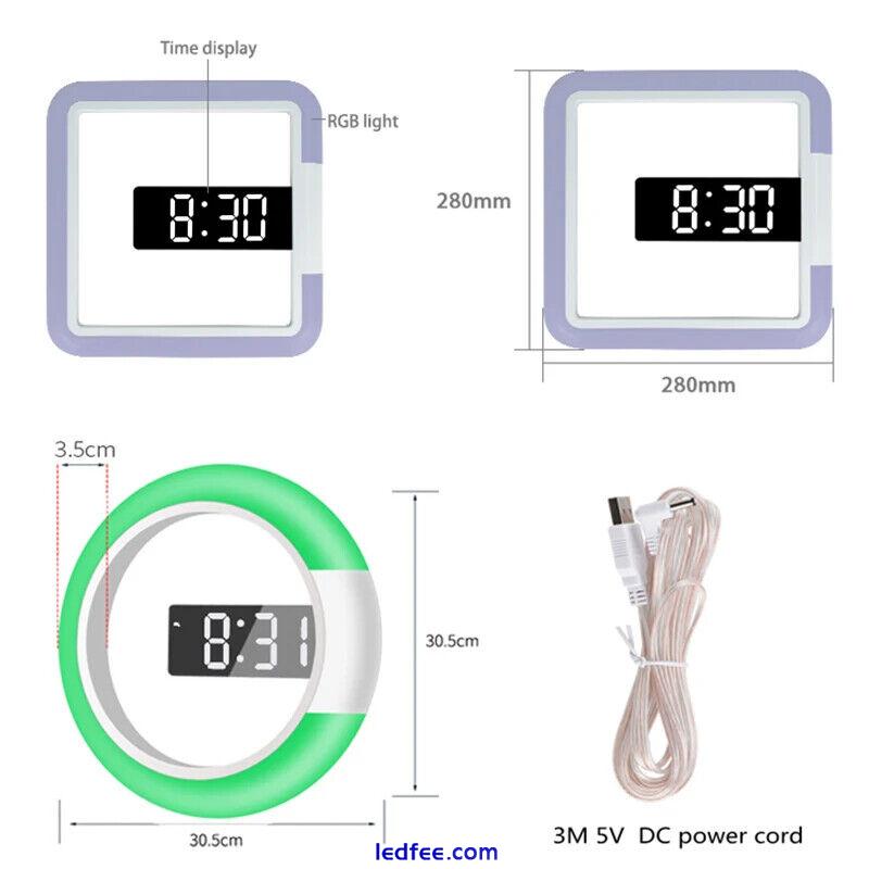 LED Wall Alarm Clock,Remote Control Digital Clock Alarm/Temperature Ring  4 