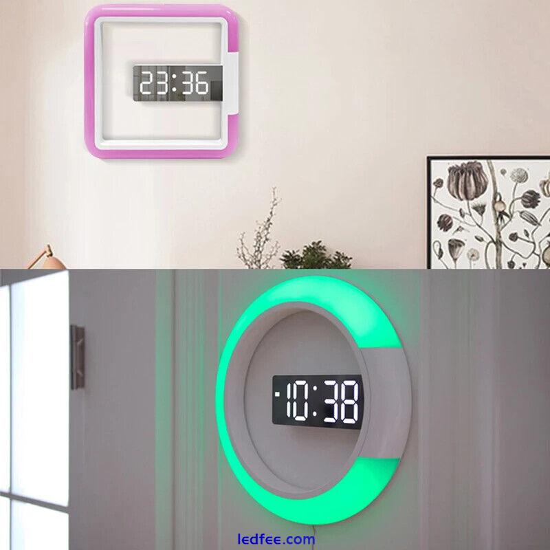 LED Wall Alarm Clock,Remote Control Digital Clock Alarm/Temperature Ring  3 