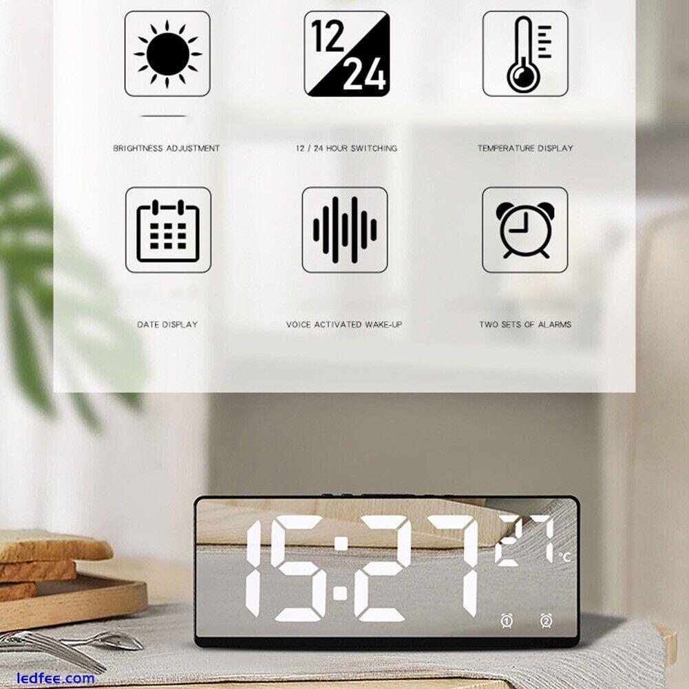 Vibrant LED Digital Alarm Clock with Voice Control for Bedroom and Office 2 