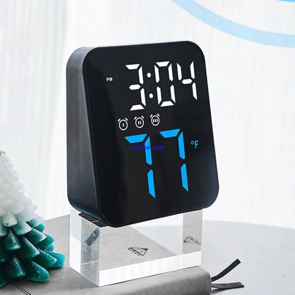 Square Digital Alarm Clock Plastic Voice Control Alarm Clock  Bedroom 1 