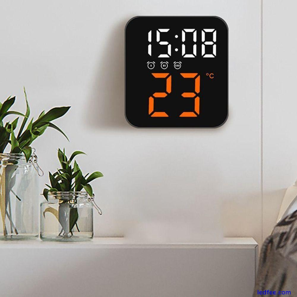 Square Digital Alarm Clock Plastic Voice Control Alarm Clock  Bedroom 4 