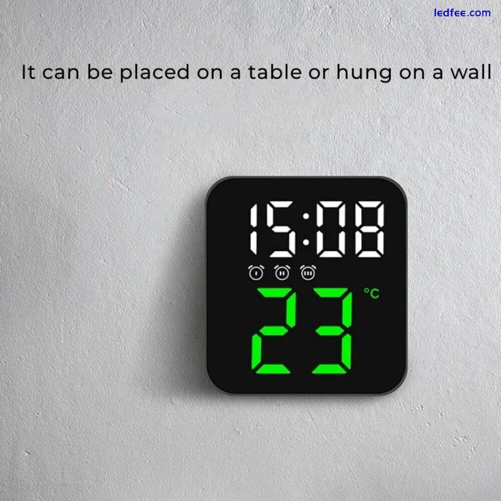 Square Digital Alarm Clock Plastic Voice Control Alarm Clock  Bedroom 2 